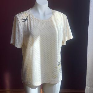 WILD BLEU Black and Cream Polka Dot Moisture Wicking Pajama Set XL